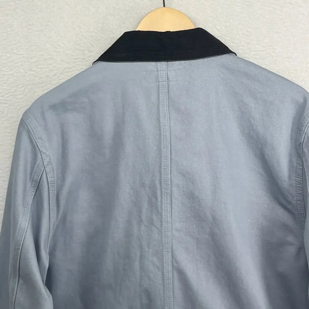 WALLACE & BARNES Jacket Mens M Corduroy Collar Chore Barn Coat Twill Cotton Blue